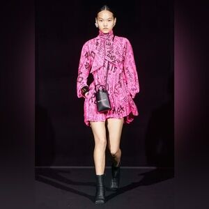 Balenciaga Pink Graffiti Dress Runway 2019